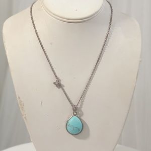 Fossil turquoise pendant necklace